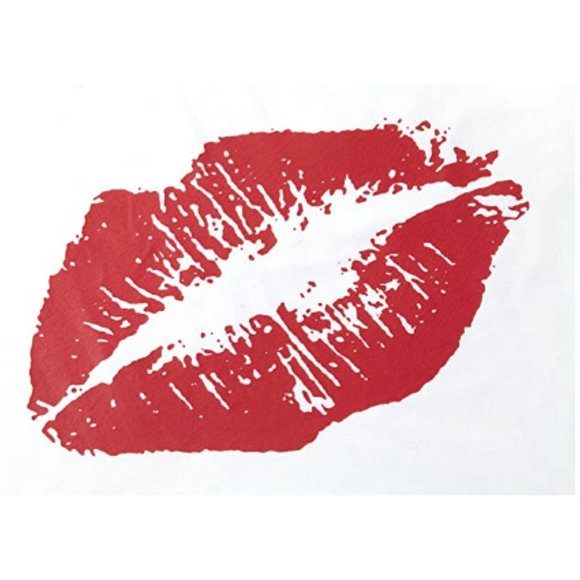 Women Short Sleeve Lips Print Off Shoulder T-Shirt - Picture 4 of 7